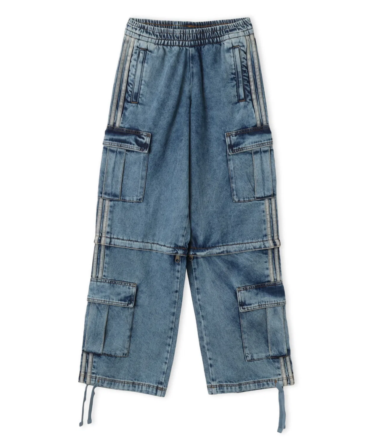Женские джинсы с завышенной талией 2-в-1 Adidas, Light Indigo Blue