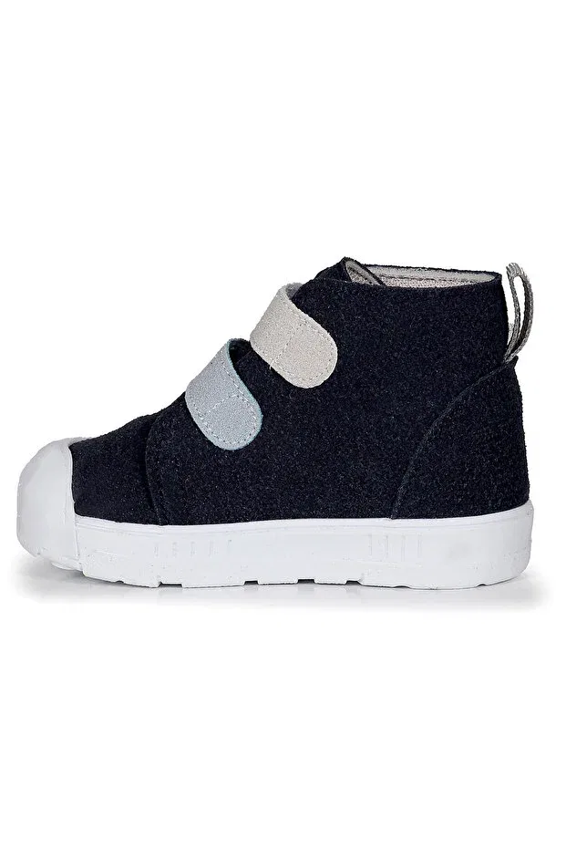 Детские ботинки для девочек на липучке Mufasa first step Kiko Kids, Navy Blue - Gray — фото 4