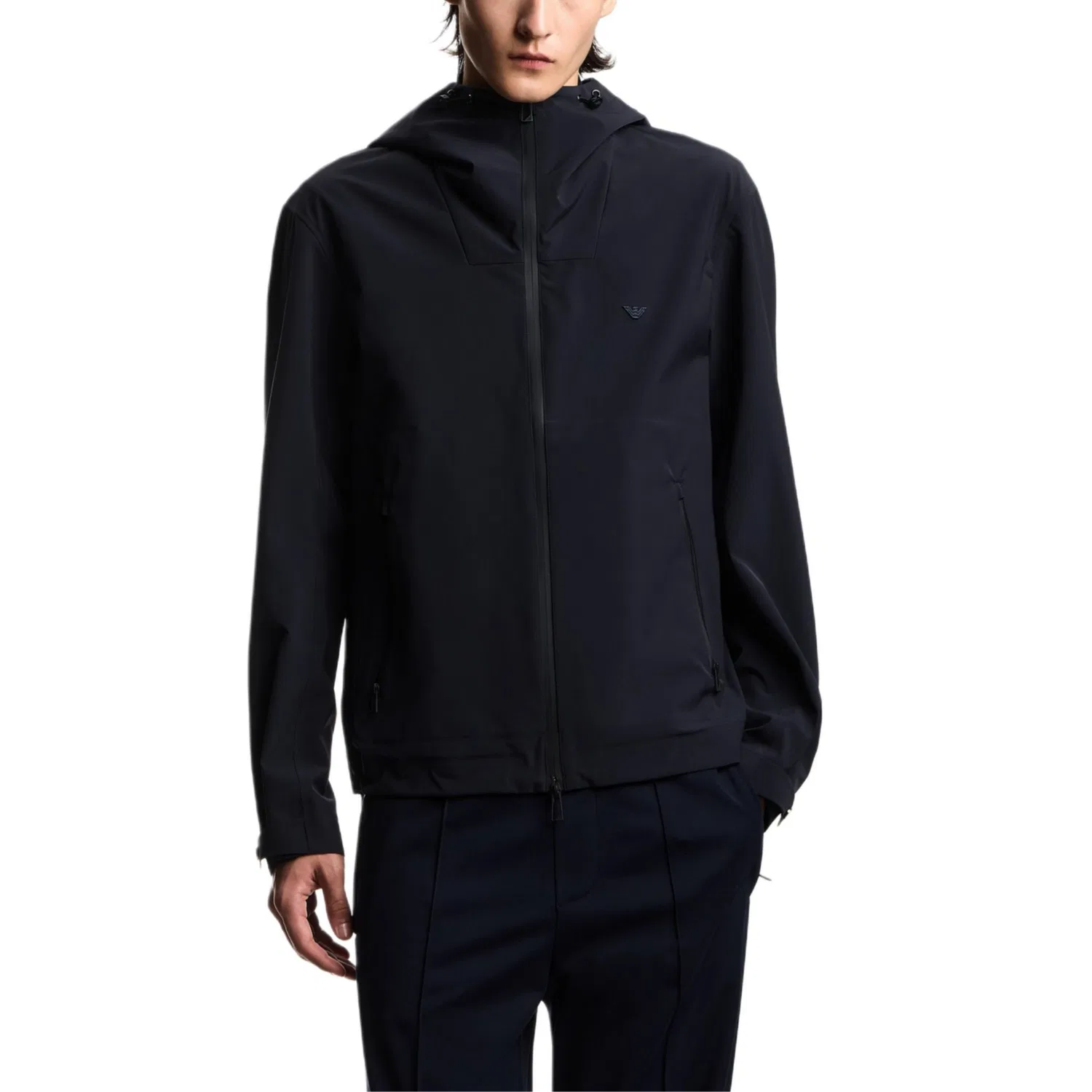 Мужская куртка с капюшоном и молнией Hooded Zip-Up, EMPORIO ARMANI, Marine Blue — фото 4