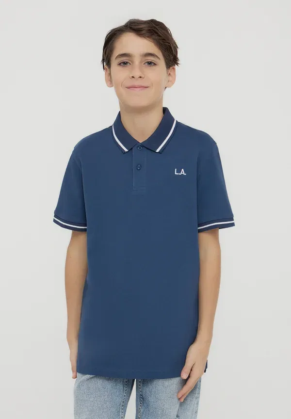 Комплект из 2 поло, хлопок, Polo shirt Terranova, white, белый/синий — фото 2