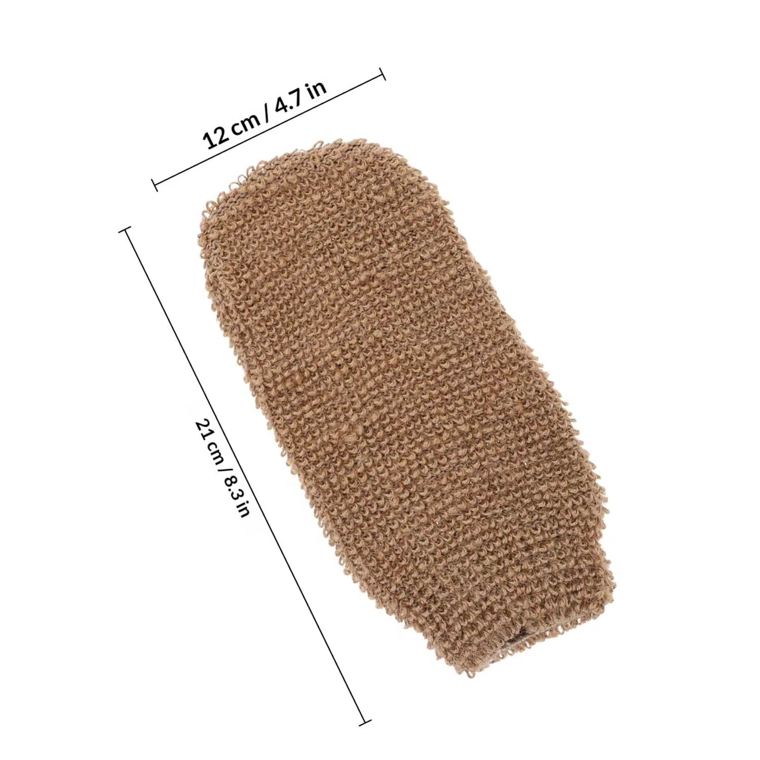 Рукавицы для душа из джутового волокна, 2 шт, Alasum, 21x9,5x1 см, Beige — фото 2