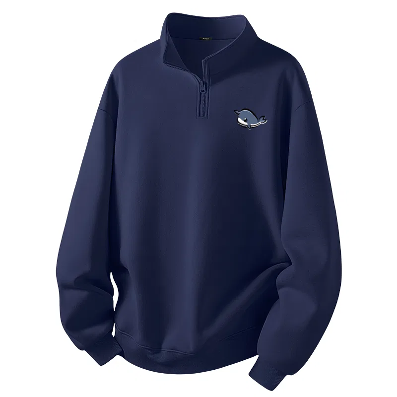Детский свитшот с принтом Heavyweight Spring Fall MINISO, Navy Blue (Ma Blue Sea Adventure Chest Logo)
