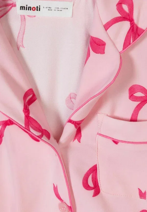 Пижамный комплект из 2 предметов с принтом Minoti light pink/black, черный/светло-розовый — фото 4