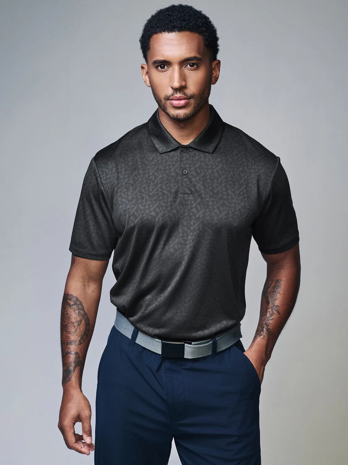 Поло для гольфа Next Active Jacquard, серый шиферный — фото 2