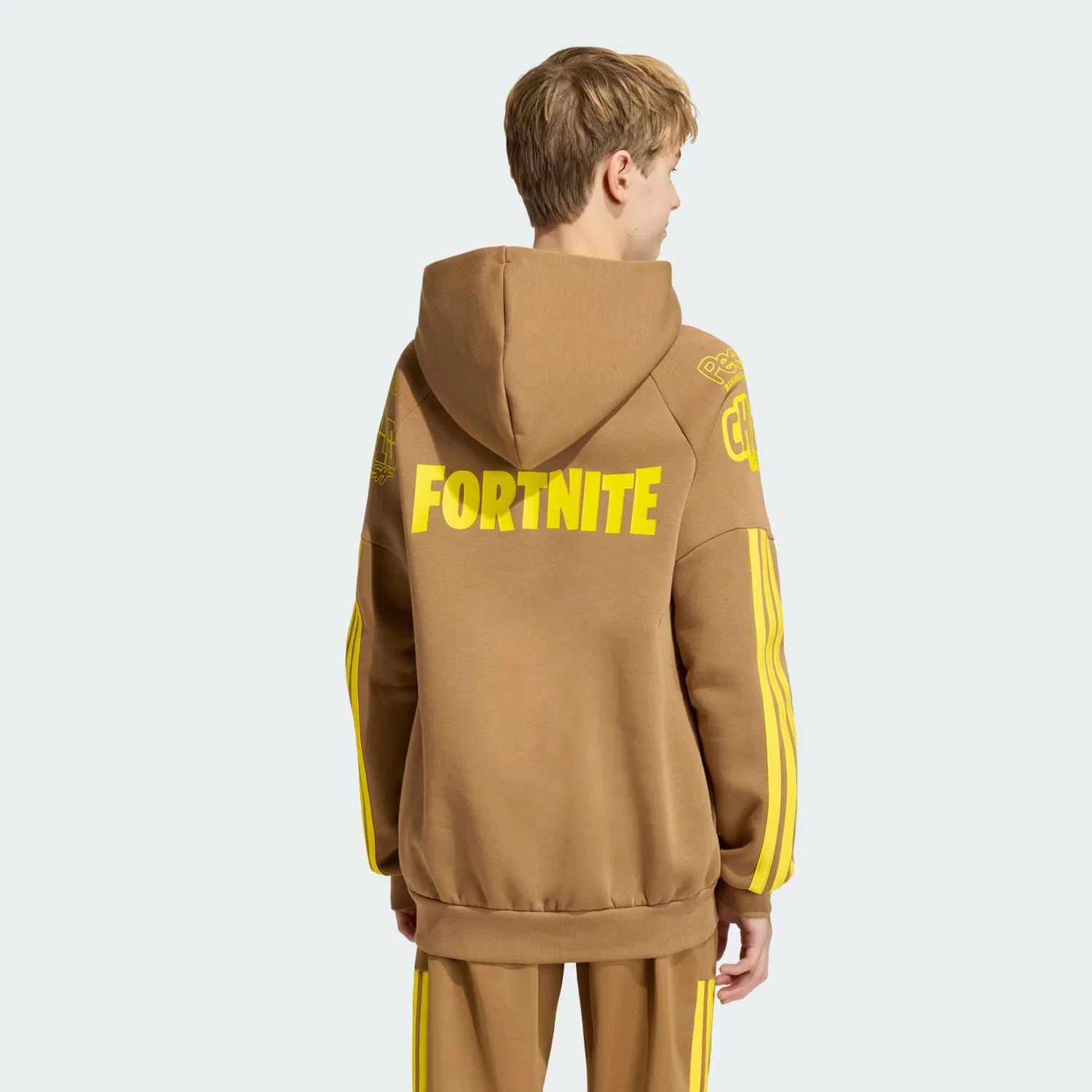 Детская толстовка свободного кроя adidas x Fortnite Adidas Sportswear, коричневый с желтым — фото 4
