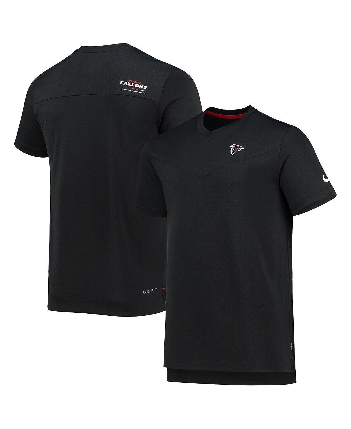 

Мужская черная футболка atlanta falcons sideline coach chevron lock up logo с v-образным вырезом Nike, черный