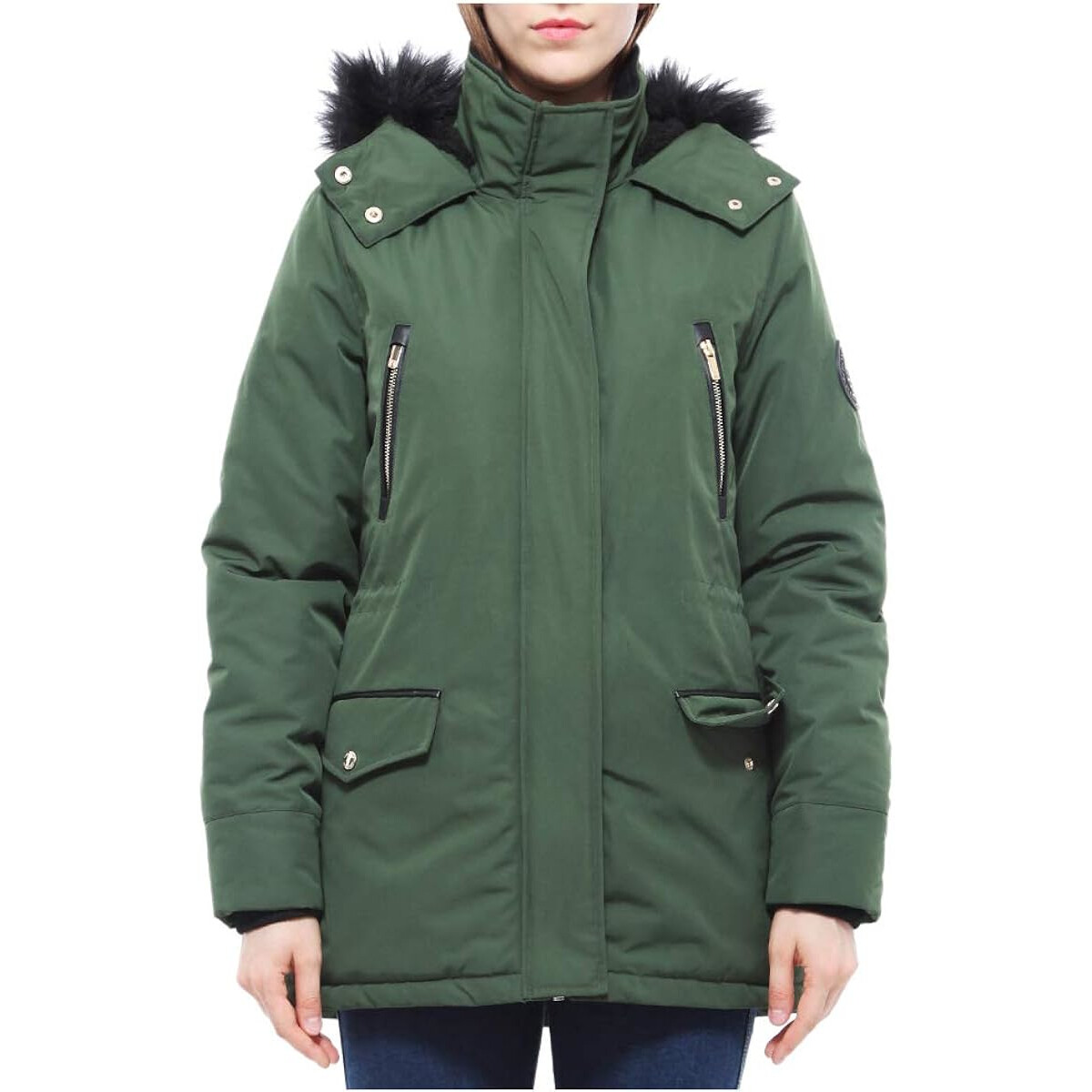 

Парка Rokka&Rolla Water Resistant Hooded Faux Fur, зеленый