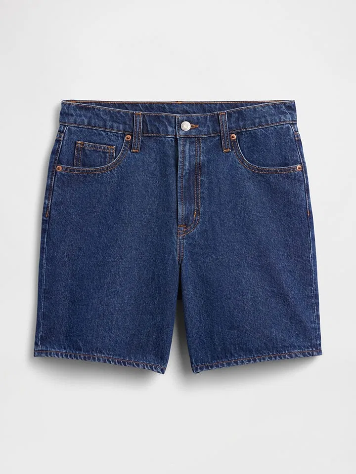 Женские джинсовые шорты High Waist GAP, Dark Blue — фото 4