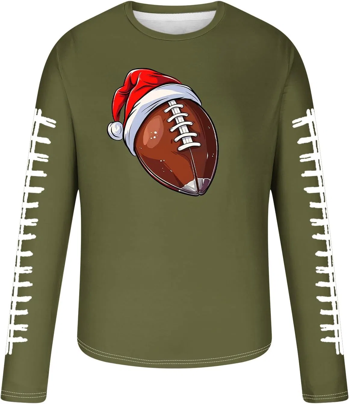 Мужская футболка с принтом Funny Print Christmas, Army Green — фото 3