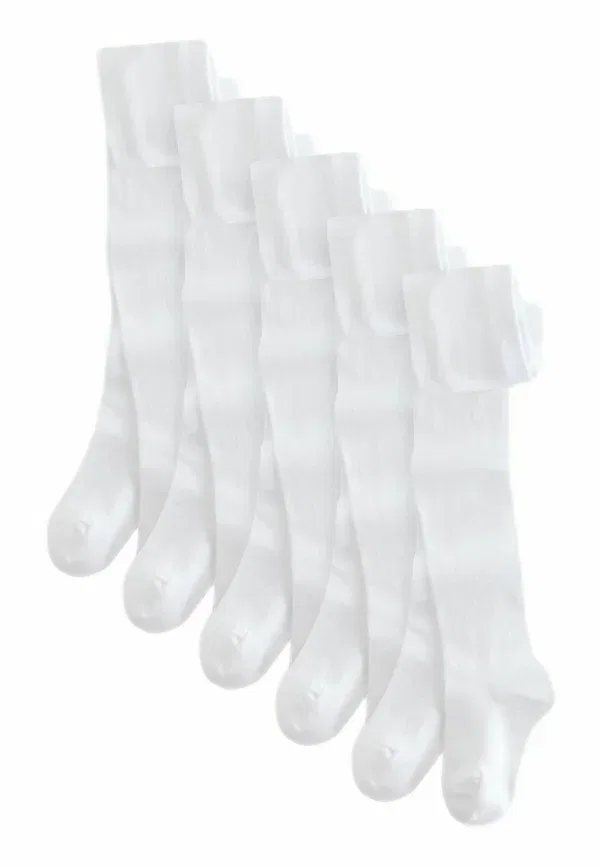 Комплект из 5 пар колготок, хлопок, 5-pack - tights, Next, White, белый