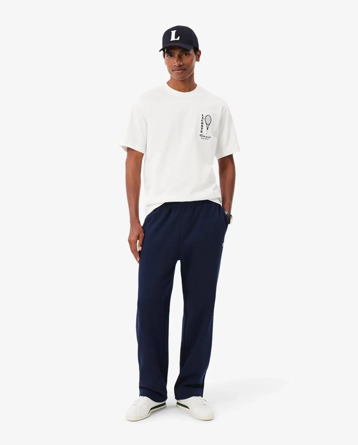 Спортивные штаны Lacoste свободного кроя из футера, Azul Marino