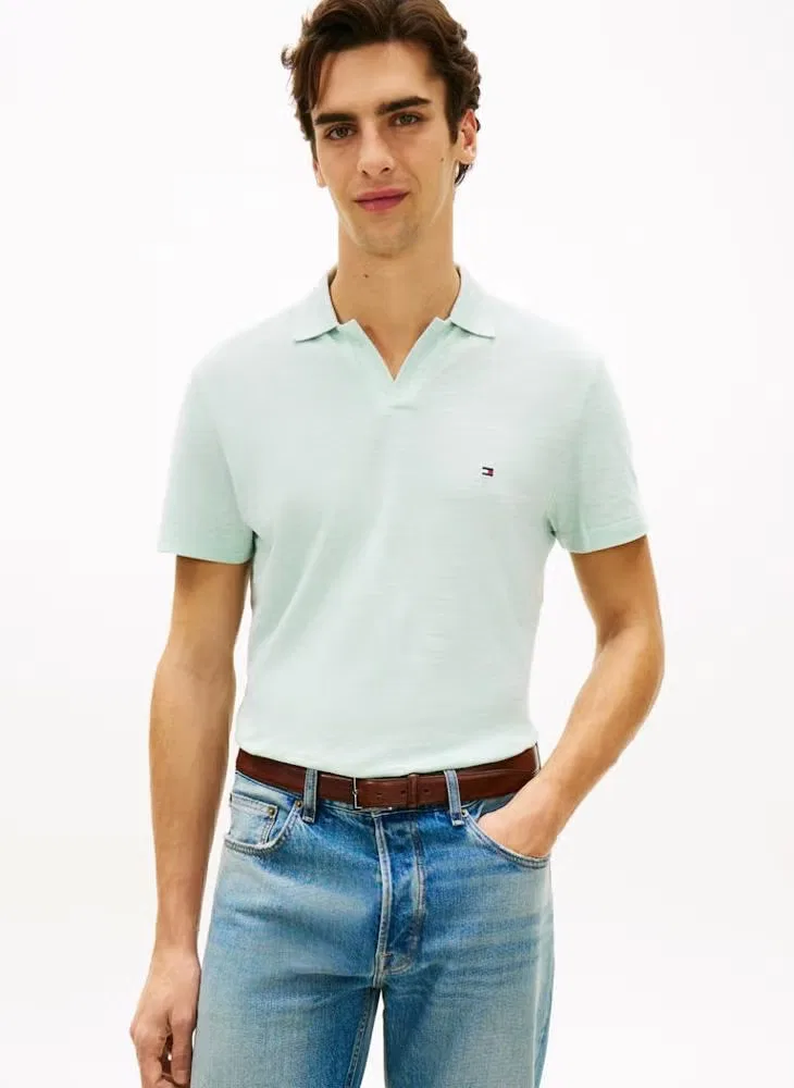 Поло с фактурной вязкой Regular fit Textured Oxford Pique Tommy Hilfiger, мятный