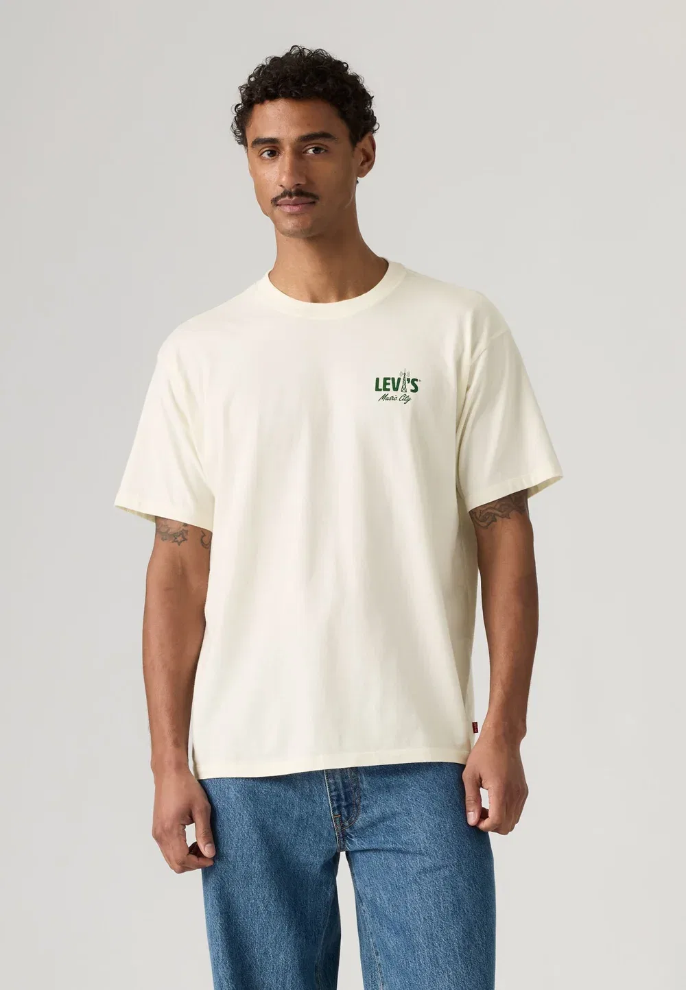 Футболка с винтажным принтом - футболка с графическим рисунком Levi'S, Egret — фото 2