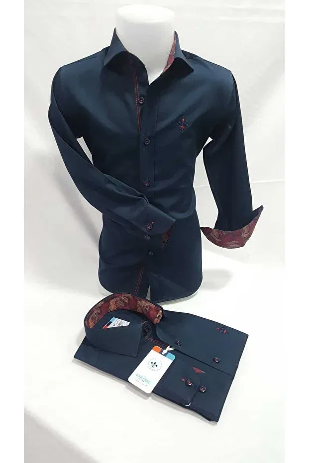 Детская рубашка для мальчиков с длинным рукавом Louis Kids, Navy Blue