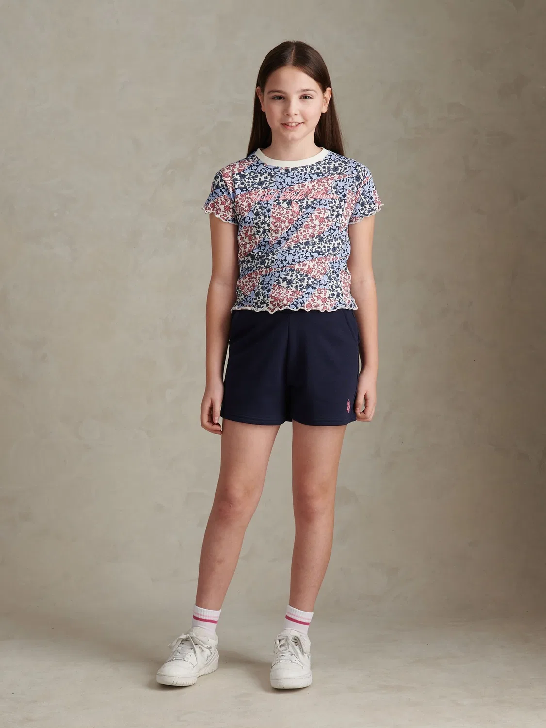 Комплект из футболки и шорт, пэчворк U.S. Polo Assn, синий