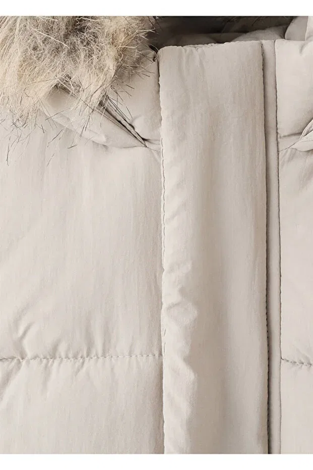 Детское пальто для девочек стеганое Mango Baby, Sand Beige — фото 3