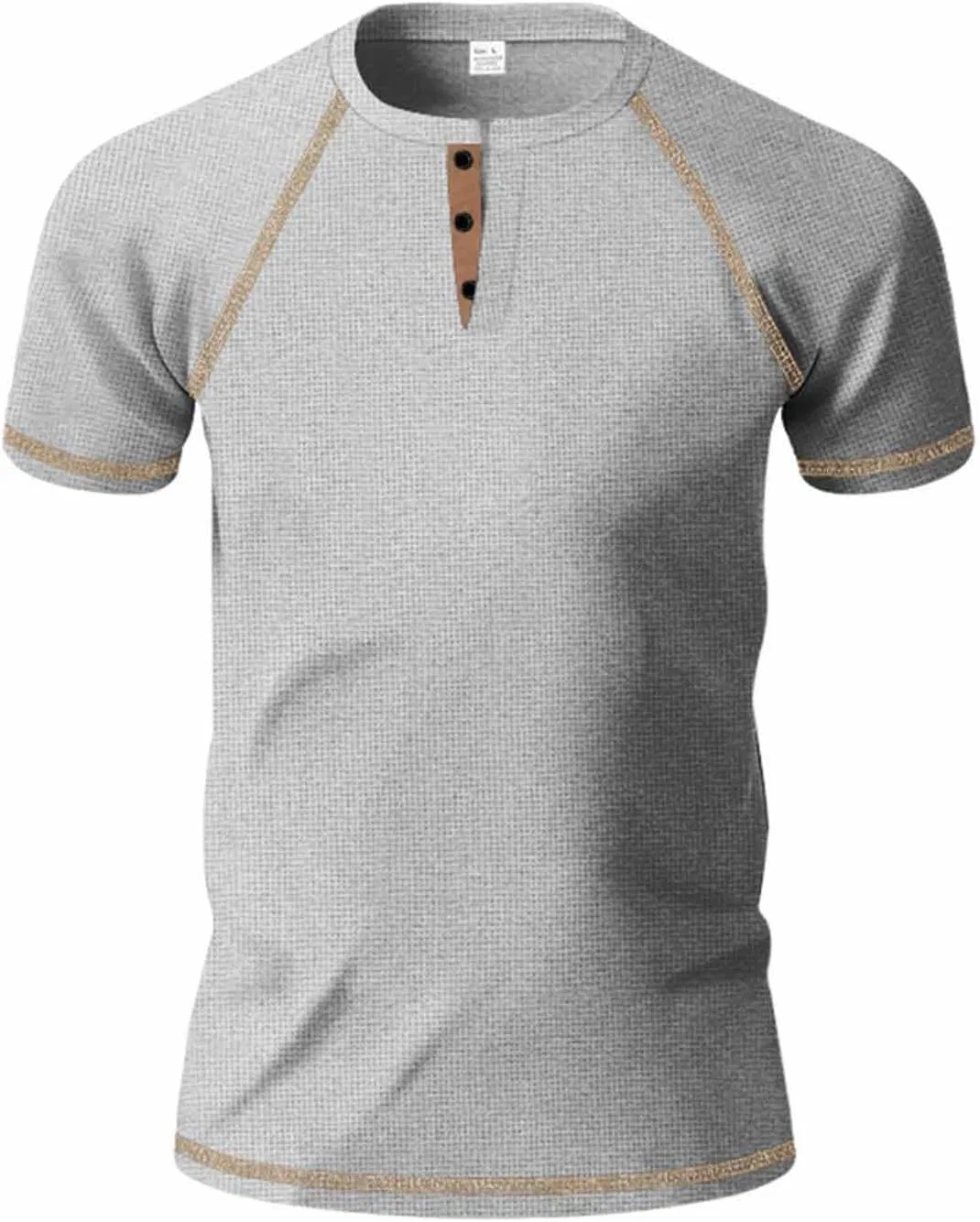 Мужская футболка-поло с V-образным вырезом, короткий рукав реглан, Lightweight T-Shirts, Gray — фото 3