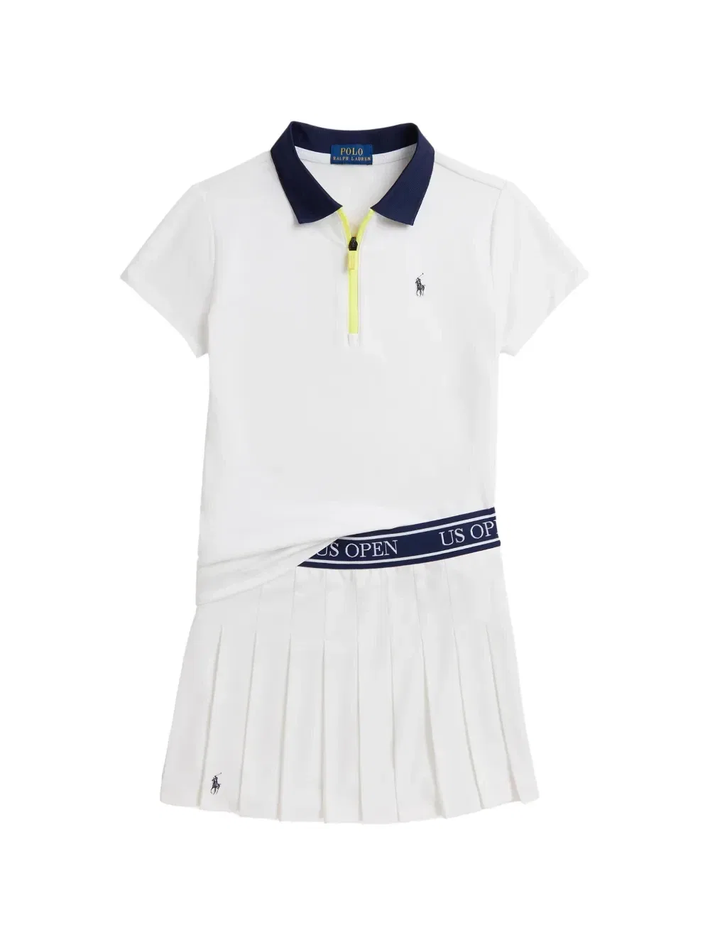 Комплект из юбки-шортов и рубашки поло POLO RALPH LAUREN KIDS, белый