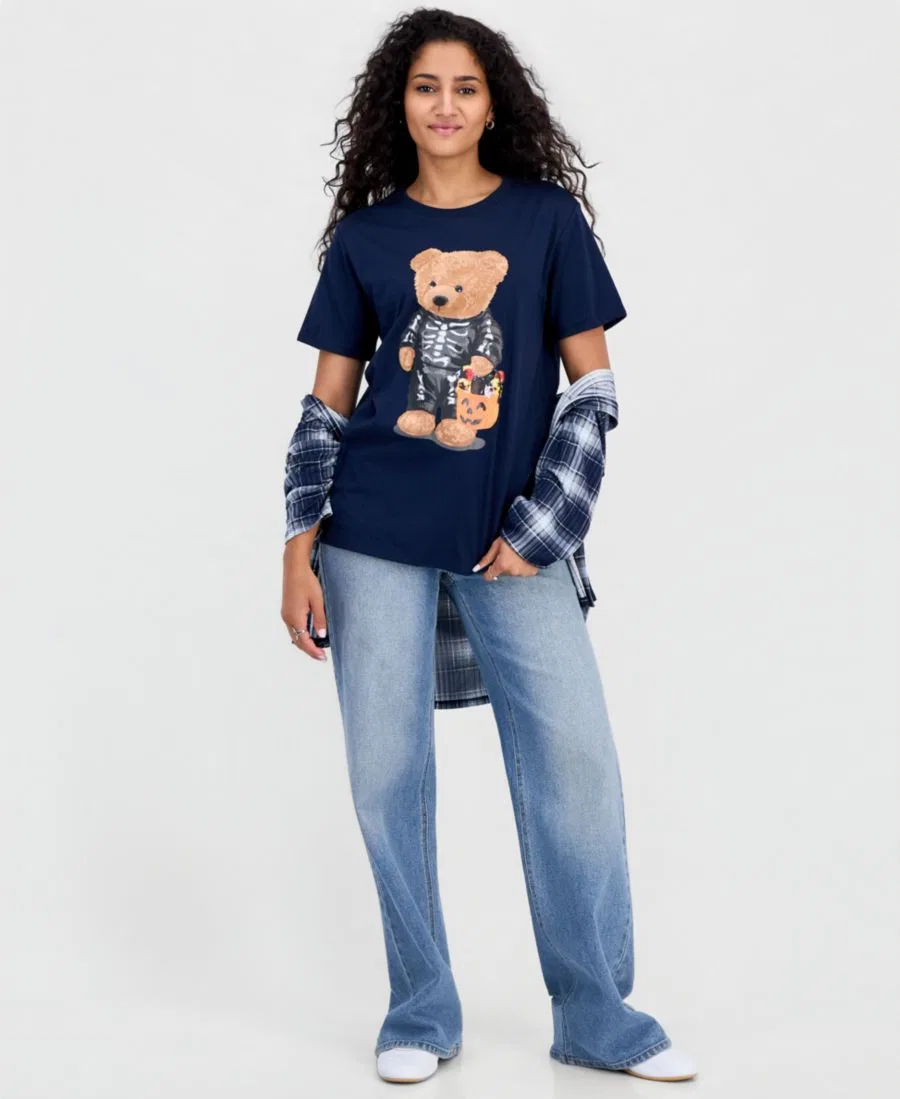 Футболка с принтом Skeleton Bear Grayson Threads, The Label, Navy Blazer — фото 2