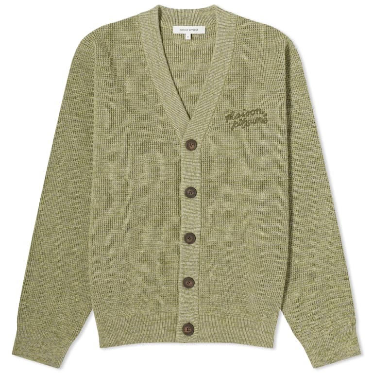 

Кардиган Maison Kitsuné Handwriting Comfort, оливковый