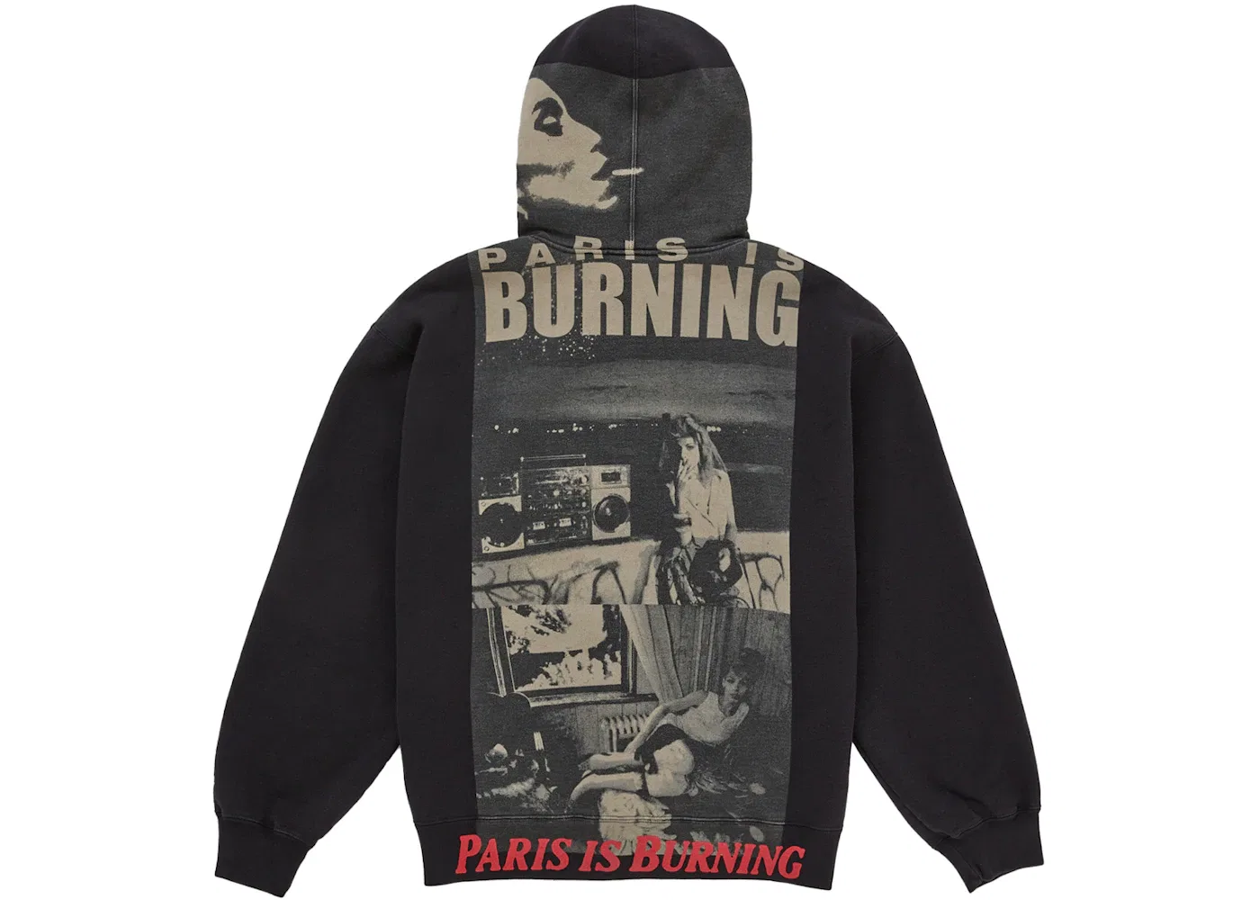 Мужская худи на молнии Paris Is Burning Supreme, Black