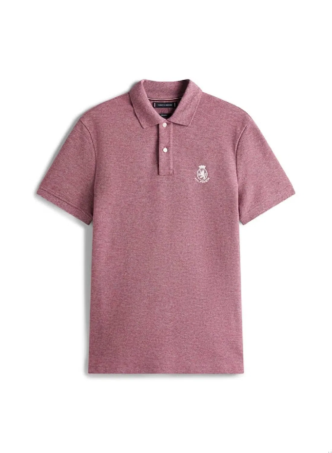 Поло с вышивкой Crest, регулярный крой, Tommy Hilfiger, бордовый — фото 4
