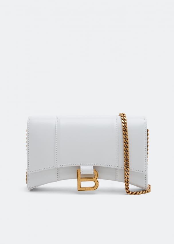 

Кошелек BALENCIAGA Hourglass chain wallet, белый