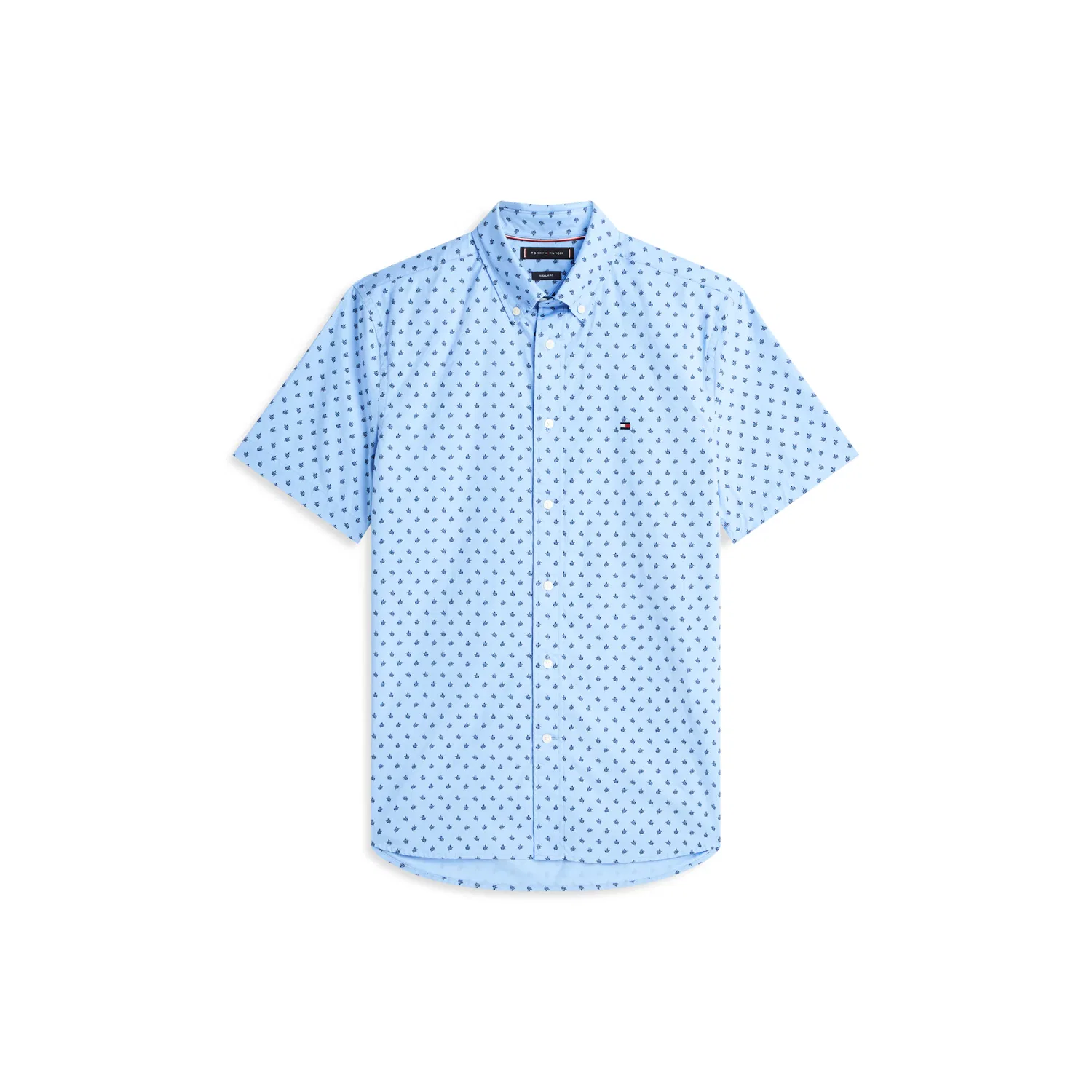 Мужская классическая рубашка с коротким рукавом Tommy Hilfiger, Sweet Blue — фото 4
