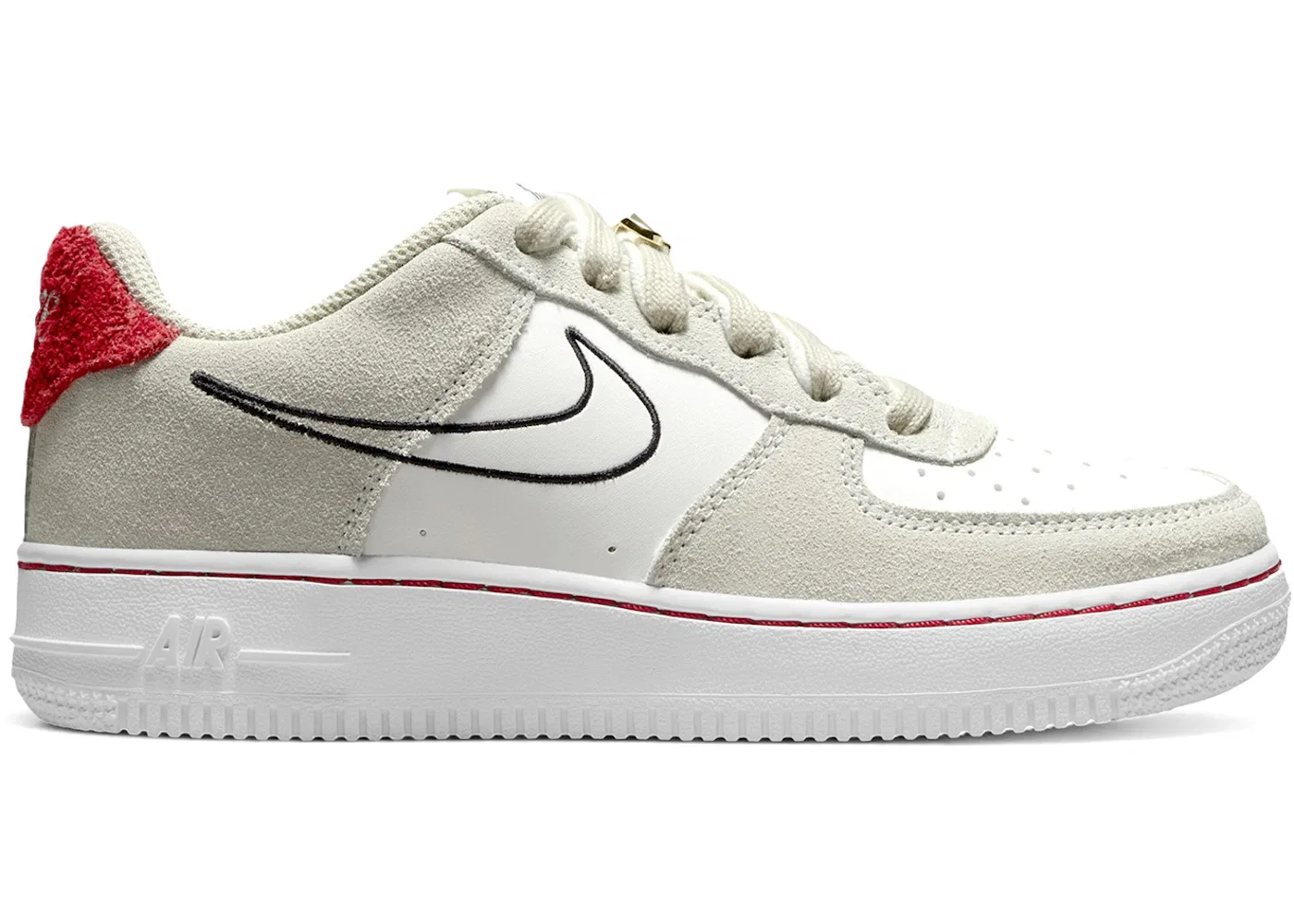 Детские кроссовки Lifestyle Nike Air Force 1 Low S50, Light Stone/Sail/University Red/Black