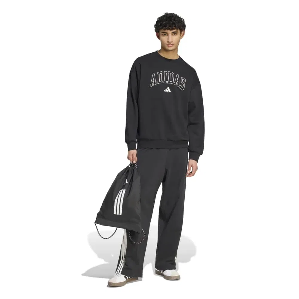 Мужской свитшот с воротником-стойкой Seasonal Essentials Collegiate Fleece Crew Adidas, Black — фото 4