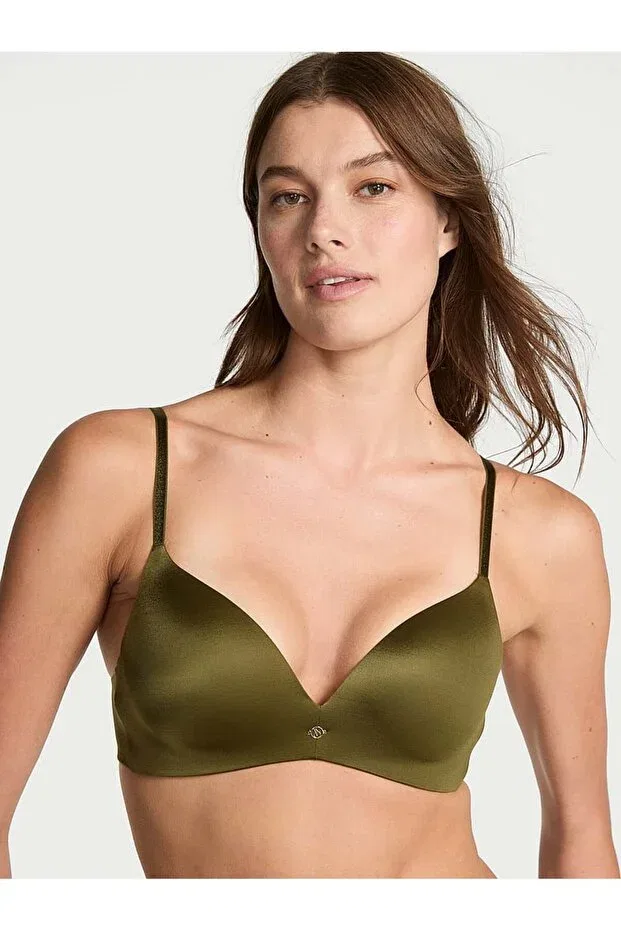 Женский бюстгальтер без косточек с цветочным принтом So Obsessed Smooth Wire-Free Push-Up Bra Victoria'S Secret, Khaki