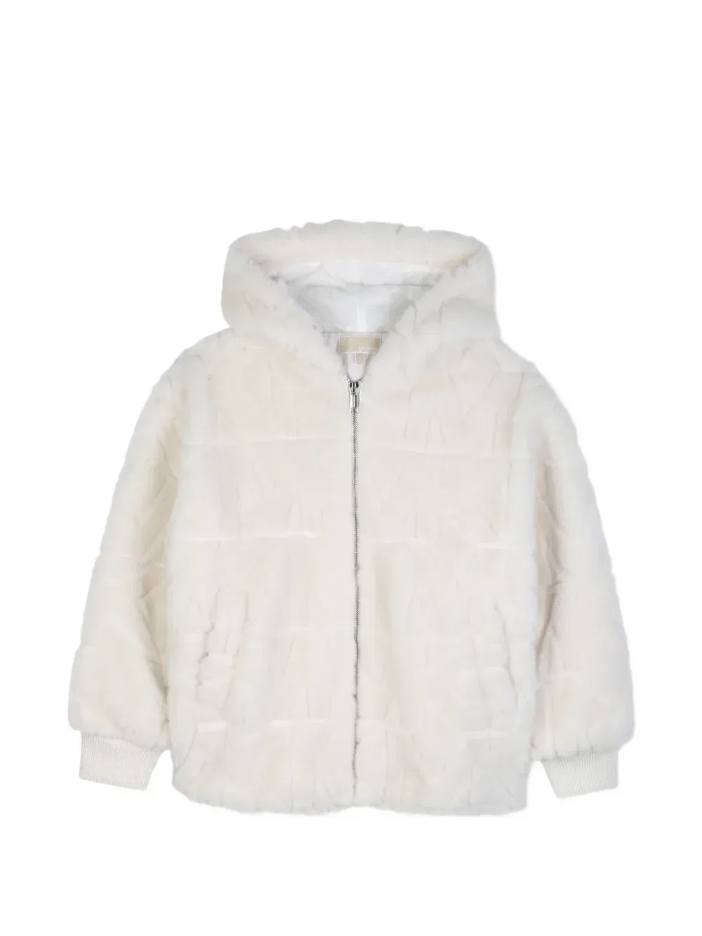 Шуба из искусственного меха с логотипом Michael Kors Kids, бежевый
