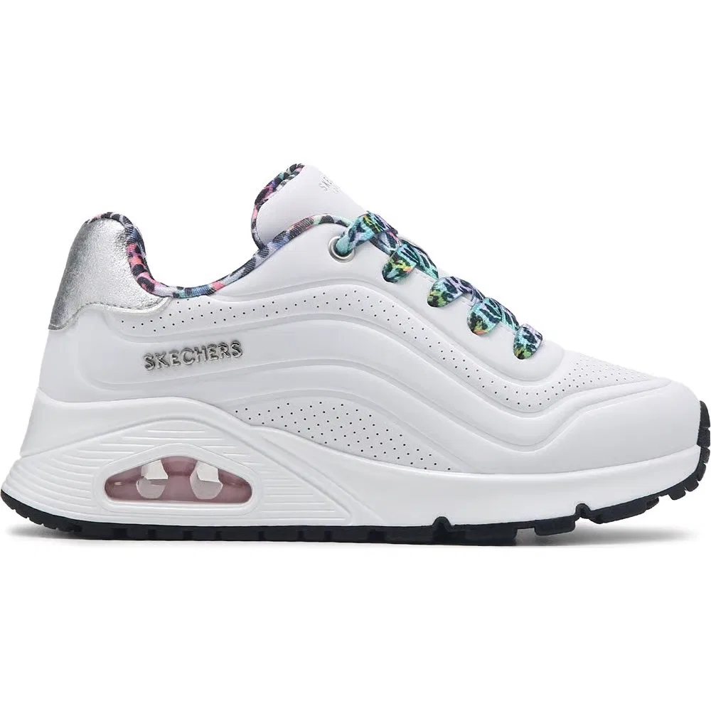 Детские кроссовки Street Uno Skechers, White/Leopard/Multi — фото 2