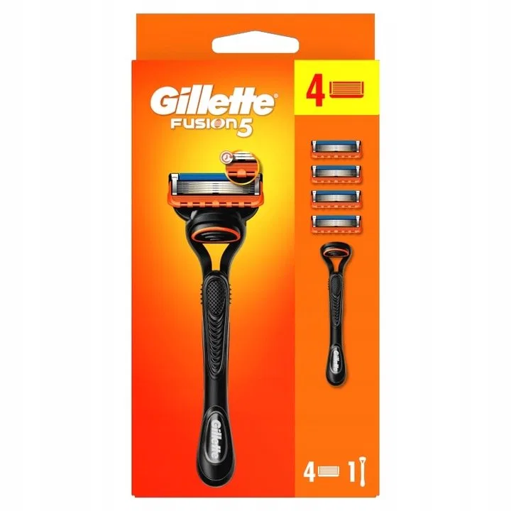 Мужская бритва Gillette Fusion5, с 5 лезвиями, ручка + 4 сменных лезвия, Gillette, Цвет: Silver