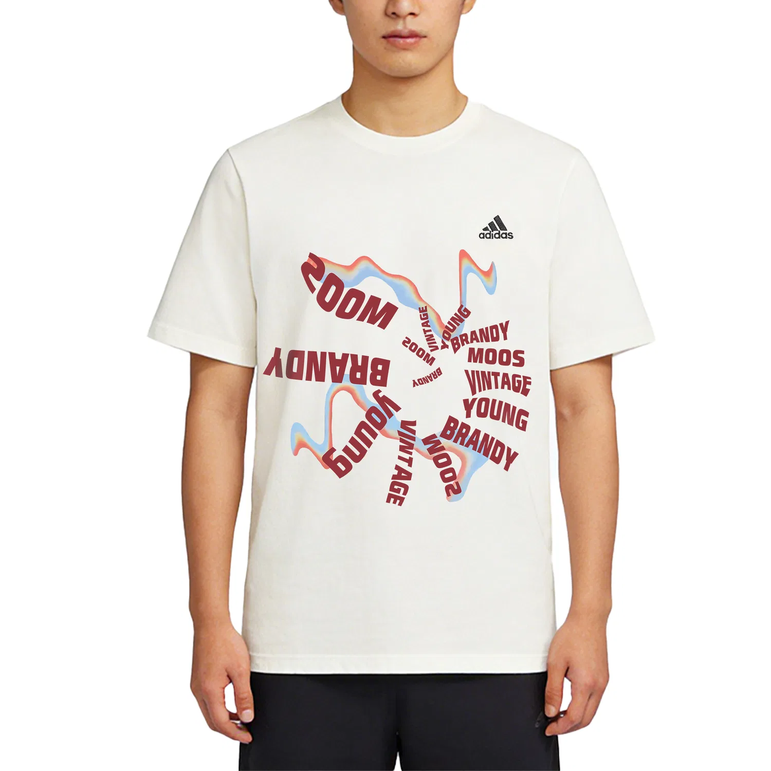 Мужская футболка с круглым вырезом из хлопка MUST HAVES Adidas, Ecru — фото 4