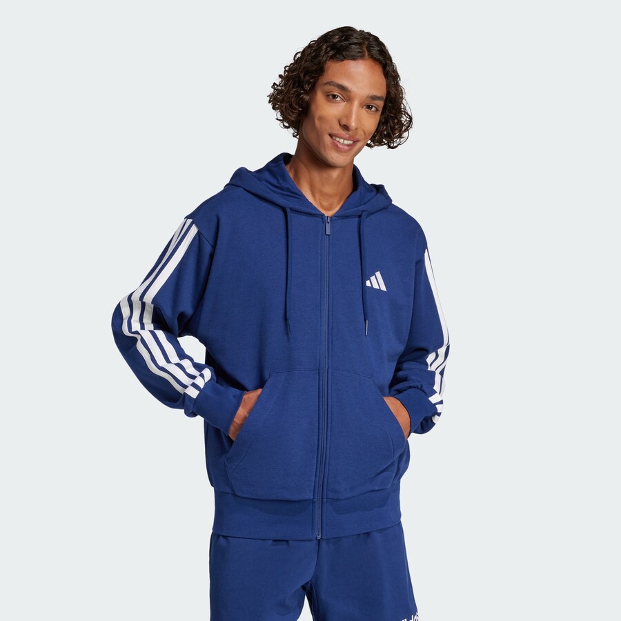 Свитер с капюшоном на молнии ADIDAS SPORTSWEAR Athletic Zip-Up Hoodie Essentials, королевский синий — фото 2