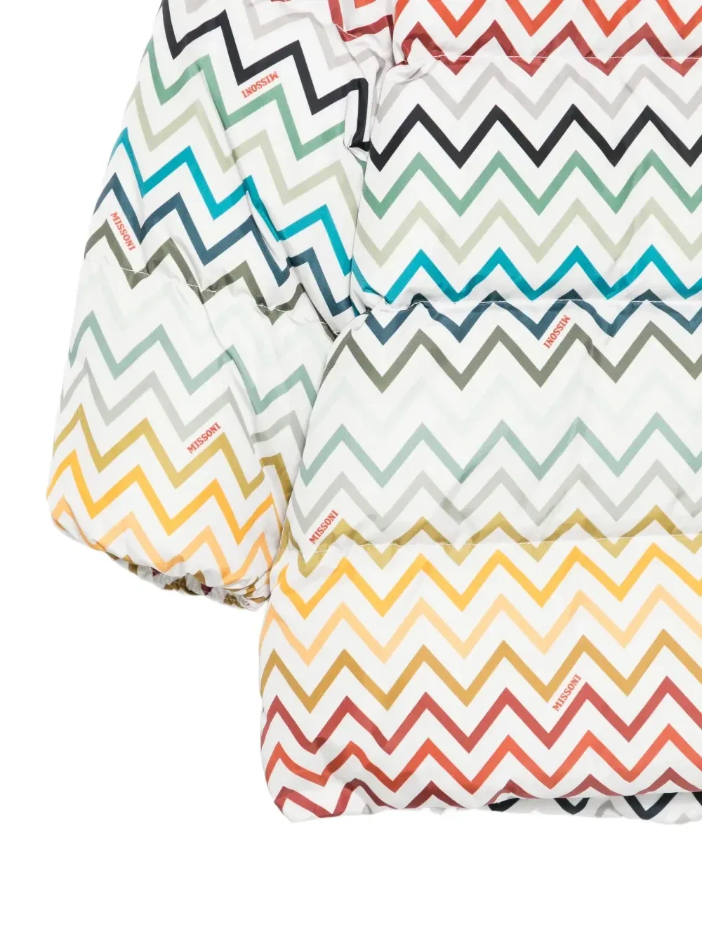 Утепленная куртка на молнии с зигзагообразным принтом Missoni Kids, белый — фото 3