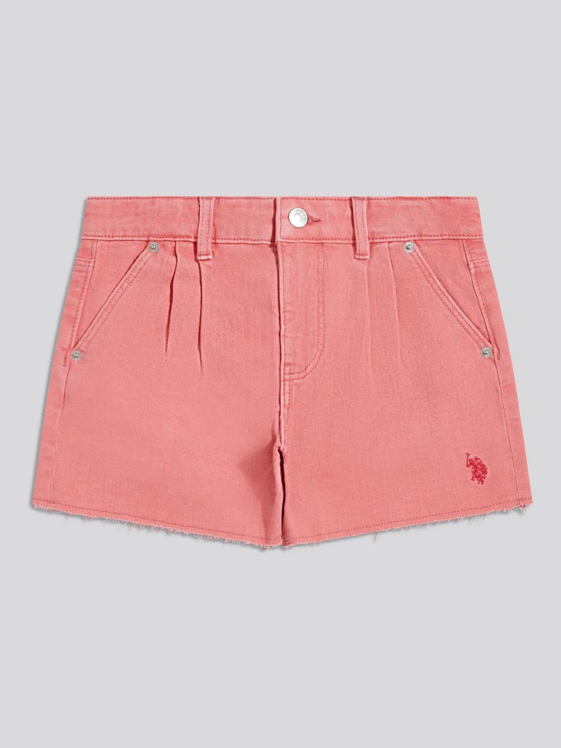 Шорты джинсовые с защипами U.S. Polo Assn, розовые