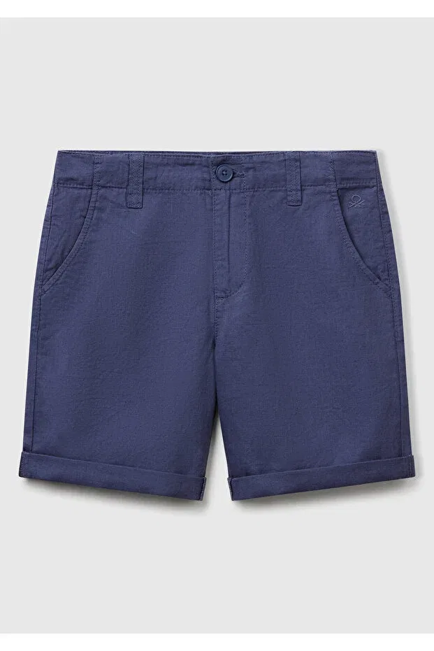 Детские шорты для мальчиков с загнутыми штанинами United Colors Of Benetton, Navy Blue