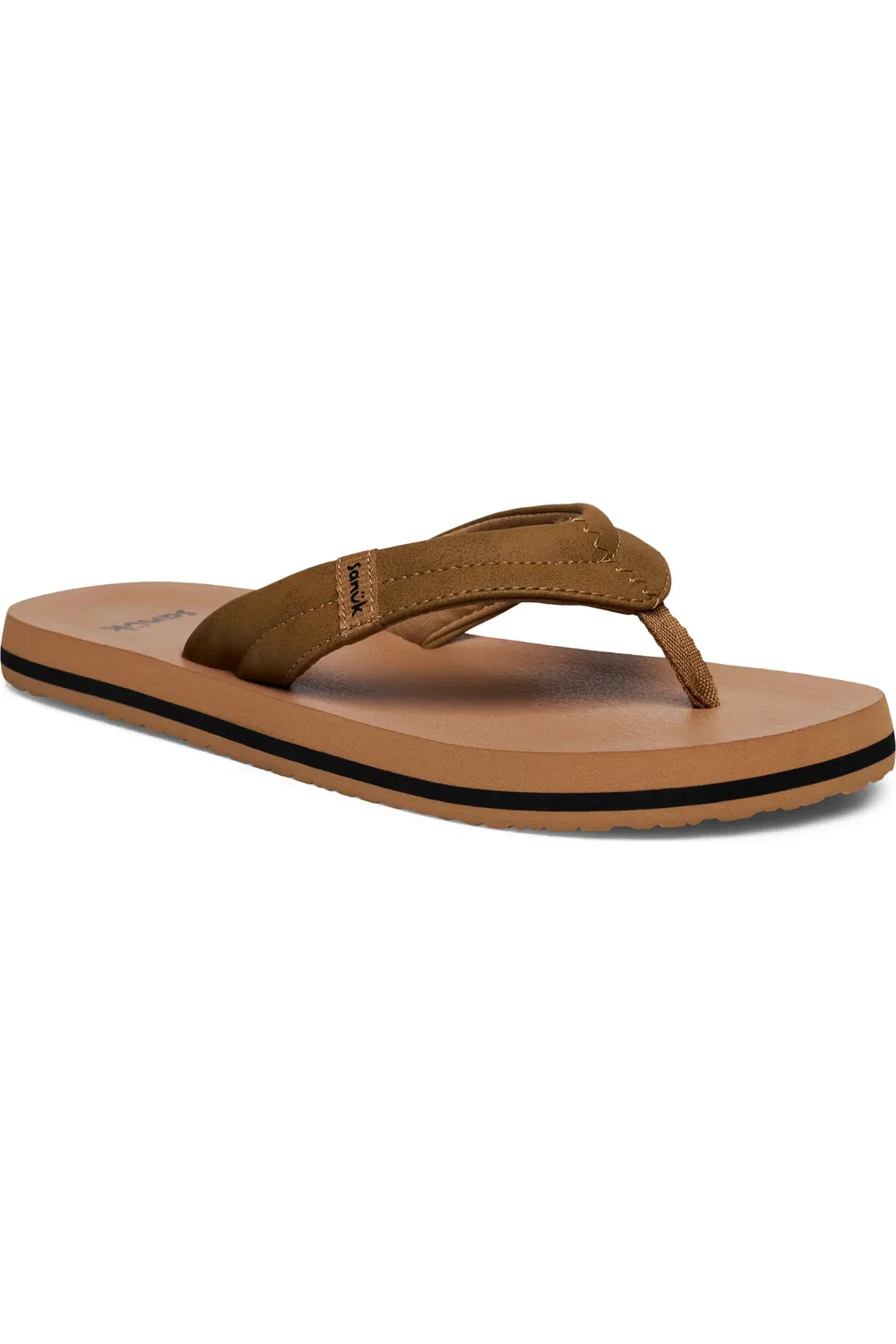 Детские сандалии вьетнамки на контурной стельке Wavy Sanuk, Tan