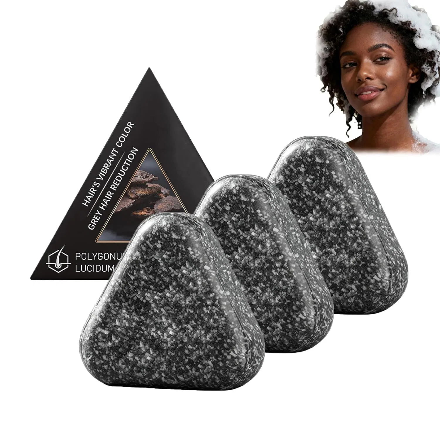 Треугольное мыло для волос Polygonum Multiflorum, ZLHHRZJX, 3 шт, 120 г