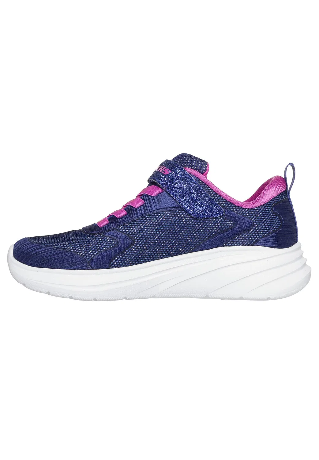 Детские кроссовки с блестящим верхом из сетки Wave 92 Skechers, Dunkelblau / Weiss — фото 2