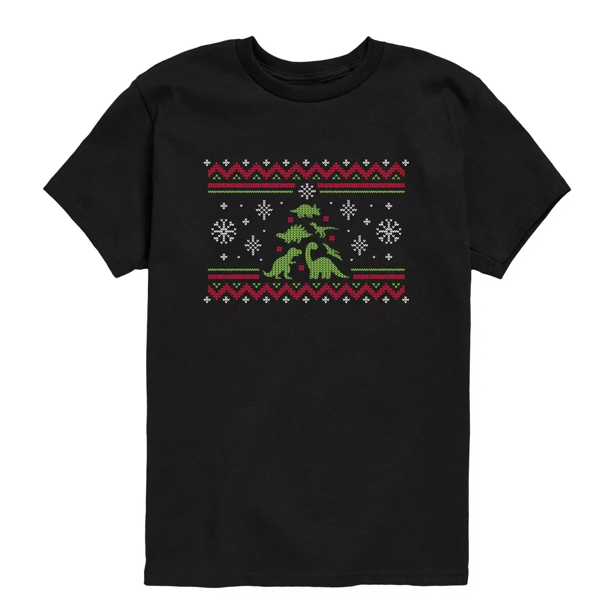 Детская футболка с коротким рукавом с принтом Dino Tree Sweater Instant Message, Black