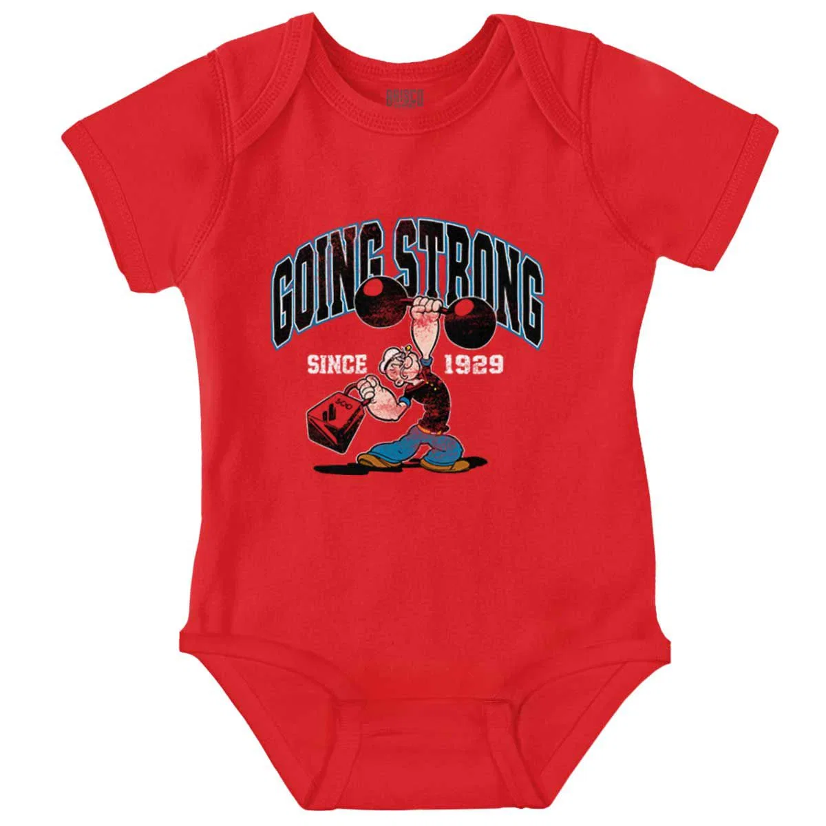 Детский боди-комбинезон с коротким рукавом Popeye Going Strong Since 1929 Gym Brisco Brands, Heather