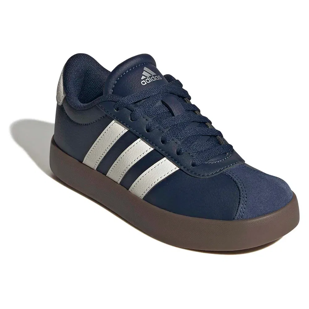 Детские кроссовки для девочек из замши VL Court 3.0 Adidas, Blue — фото 2