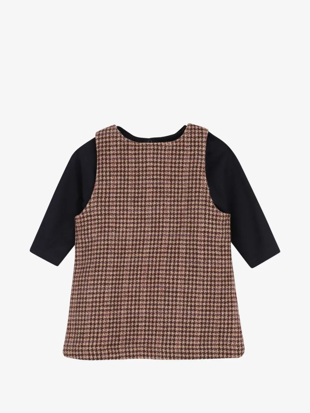Комплект из платья и футболки в ломаную клетку Chloe Kids, коричневый — фото 2