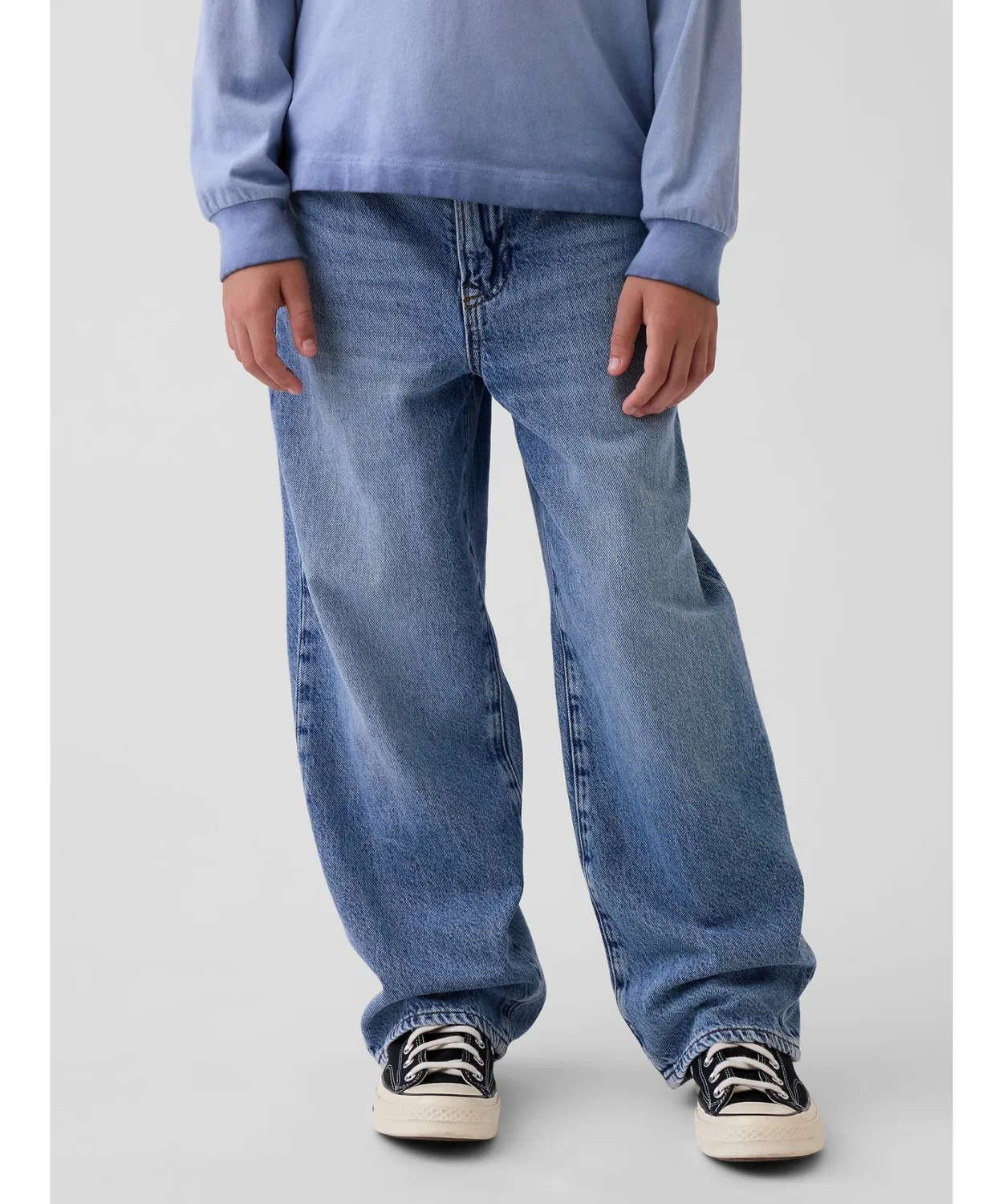 Детские джинсы свободного кроя с регулируемой талией, модель BAGGY GAP, Light Indigo Blue — фото 3
