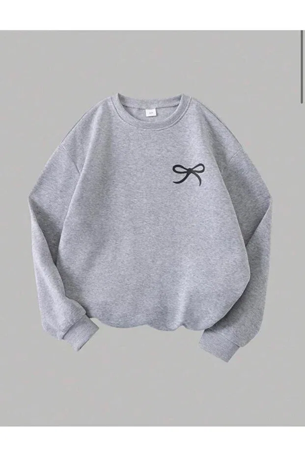 Детские свитшот для девочек с принтом Sportswear No Plan, Graywhiteblack — фото 3