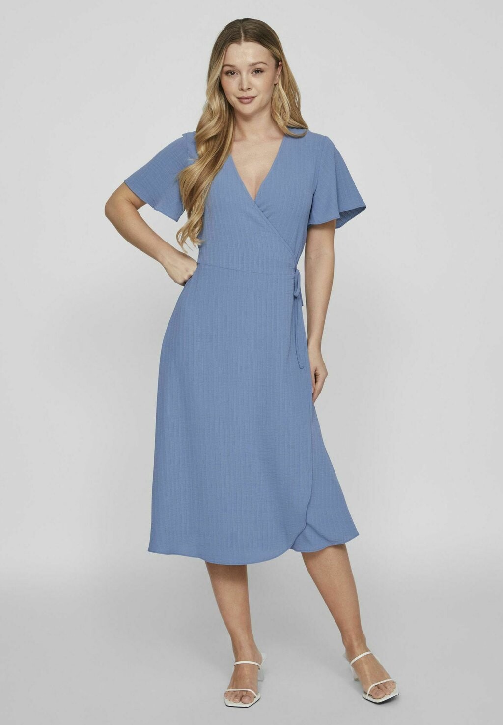 

Повседневное платье VILOVIE WRAP MIDI DRESS VILA, темно-синий