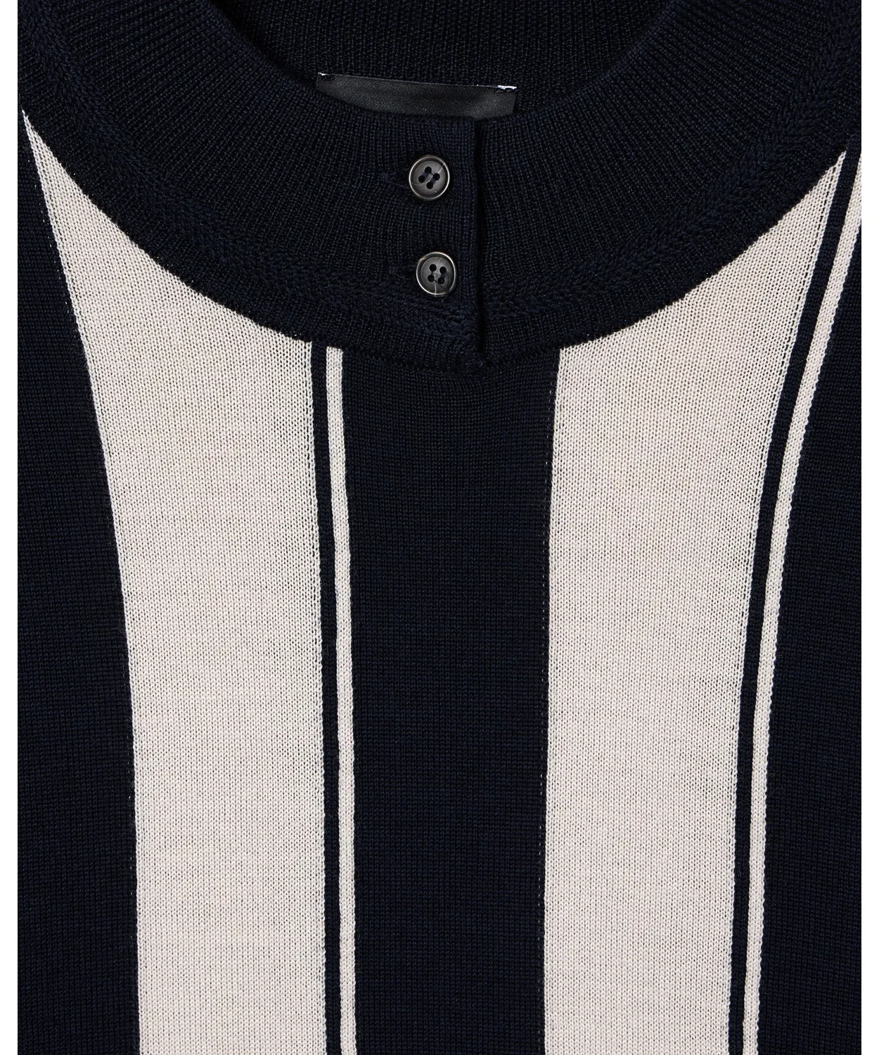 Свитер Emporio Armani из чистой шерсти с интарсией, темно-синий — фото 3